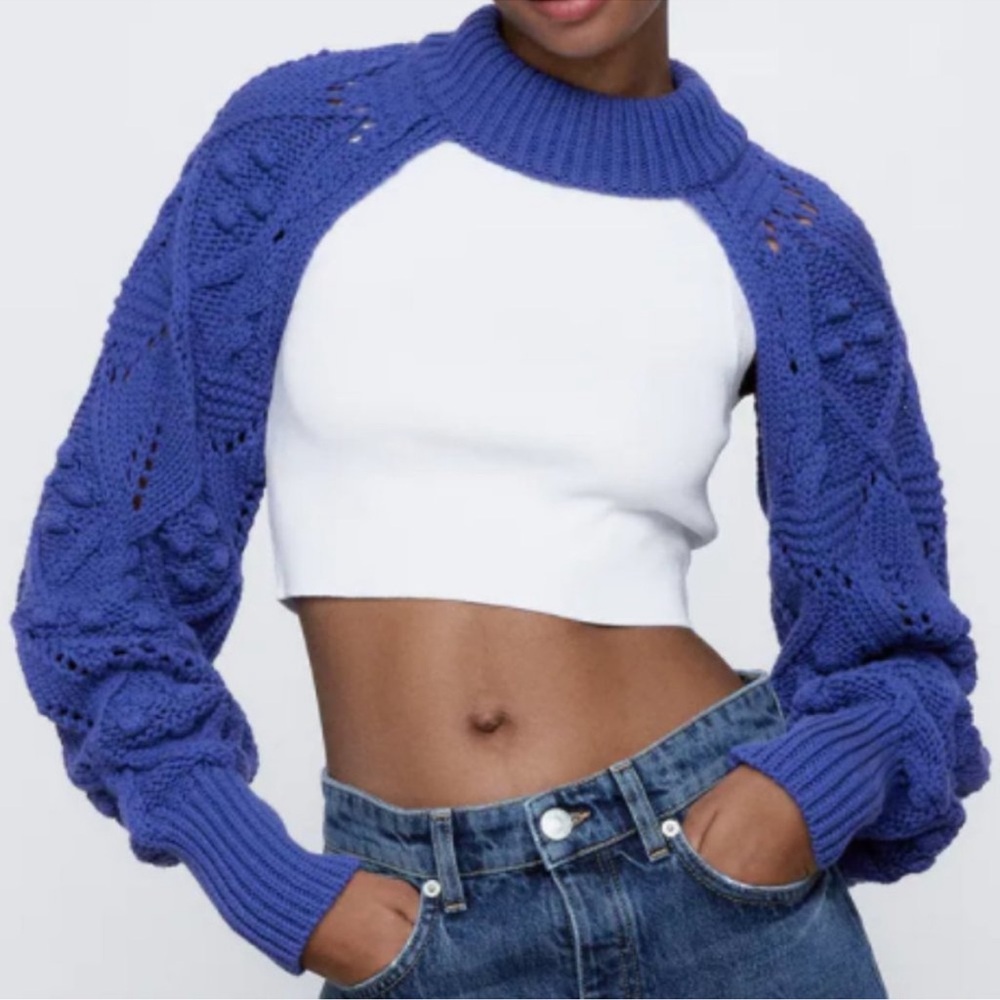 Zara Royal Blue Knit Shrug